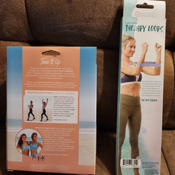 Exercise Flex Bands And Therapy Loops Resistance Workout Band Workout NIB - Picture 2 of 6